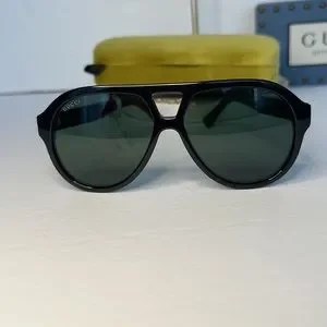?- Gucci New GG0159SN 003 Black & Multi Color Aviator Sunglasses Gucci | Accessories | Auth New Gucci New Gg59sn 003 Black  main image 2
